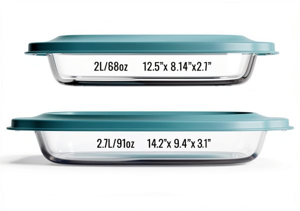 Verel Glass Baking Dish Set Oven Safe 4 Quart Capacity-1