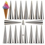 Saiveina Stainless Steel Cream Horn Molds Baking Pastry-0