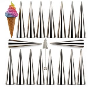Saiveina Stainless Steel Cream Horn Molds Baking Pastry-0
