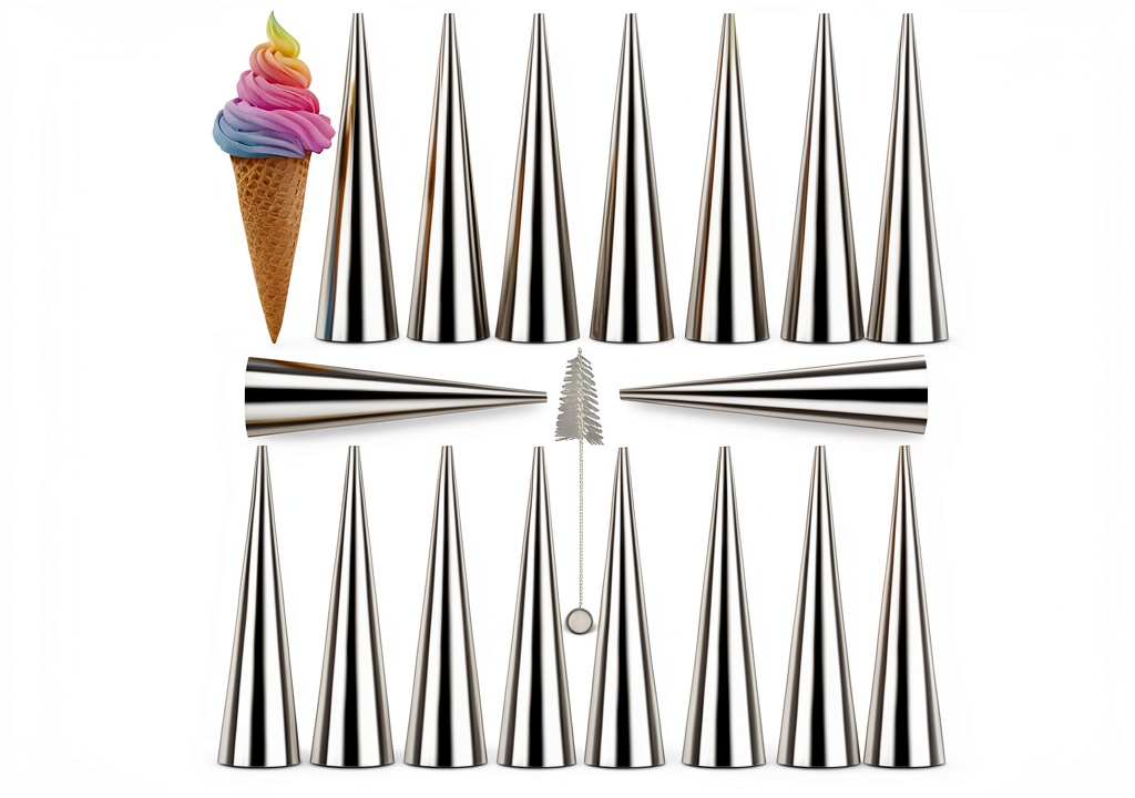 Saiveina cream horn molds arranged on a baking sheet