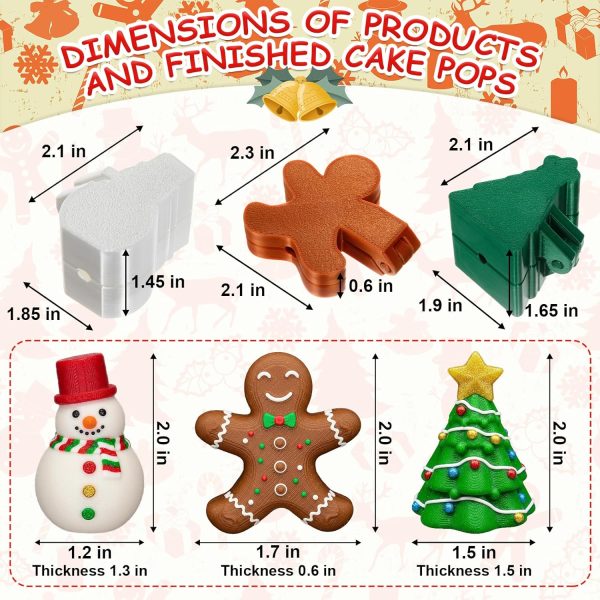 Yiyiring Christmas Cake Pop Mold Food Grade PLA 3D Shapes-2