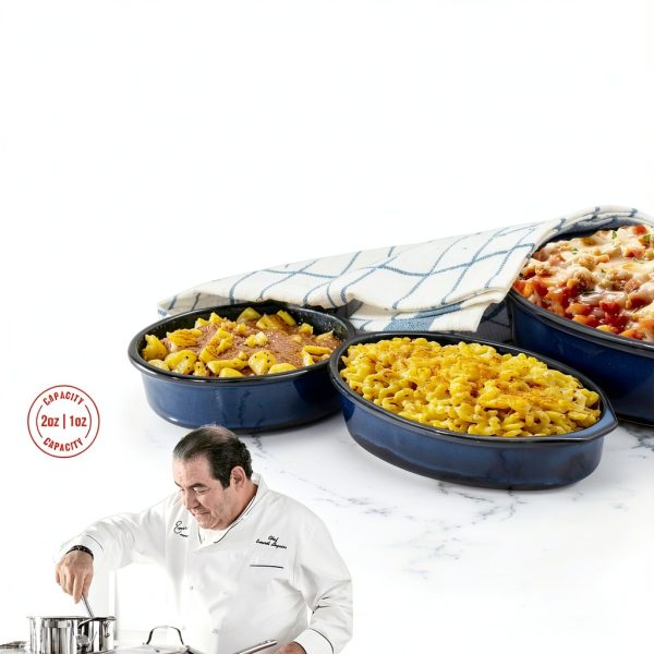 Emeril Lagasse Stoneware Baking Dish Set Blue 3 Quart-4