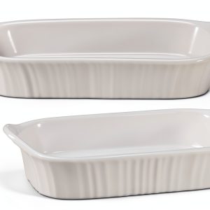 CorningWare French White Ceramic Bakeware Set Oven Safe-0