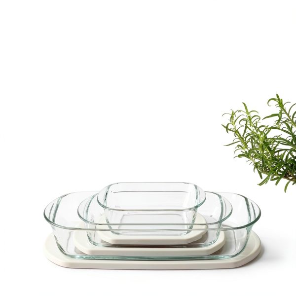Borosilicate Glass Bakeware Set Amazon Basics 6pc-5