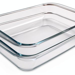 NUTRIUPS Glass Baking Dish 2 Quart Borosilicate Oven Safe-0