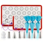 HOTPOP Macaron Baking Kit Silicone Mats Piping Tips-0