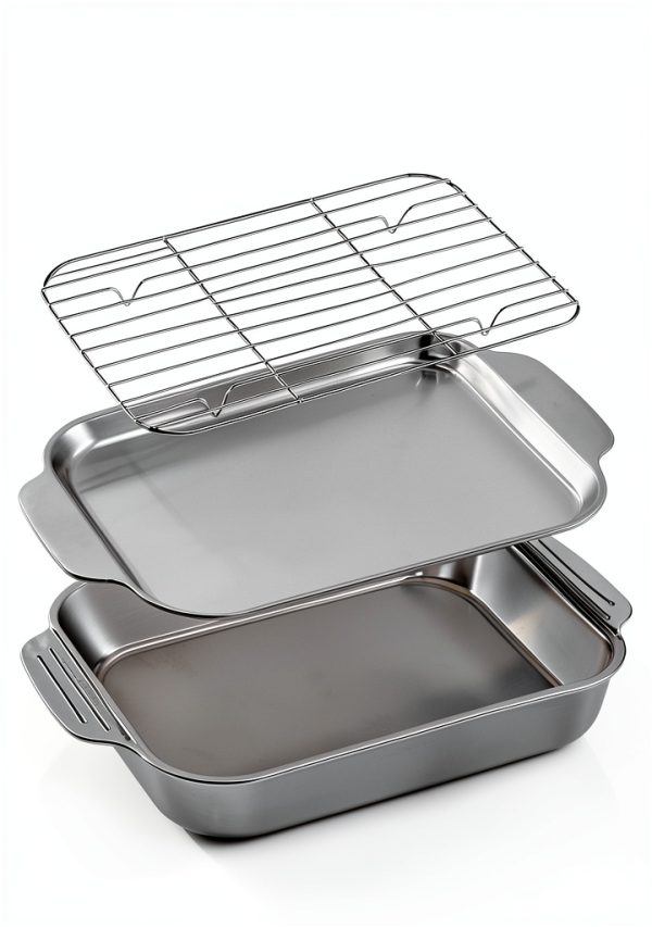 Cook Time Stainless Steel Baking Pan Set with Cooling Rack-0