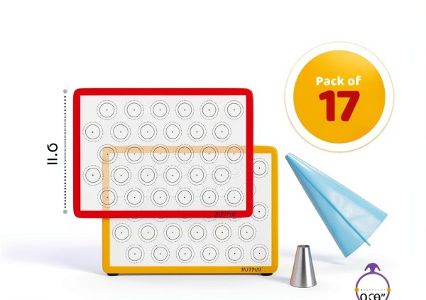 HOTPOP Macaron Baking Kit Silicone Mats Piping Tips-1