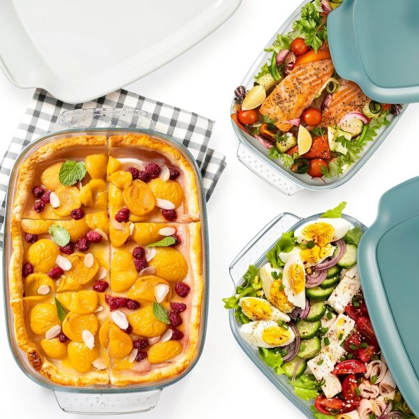 Verel Glass Baking Dish Set Oven Safe 4 Quart Capacity-2