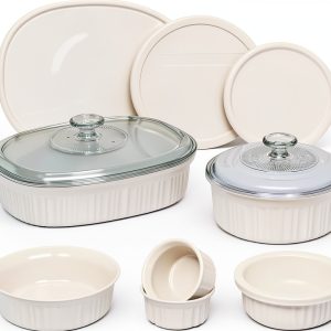 CorningWare Ceramic Bakeware Oven Safe Dishwasher White-0