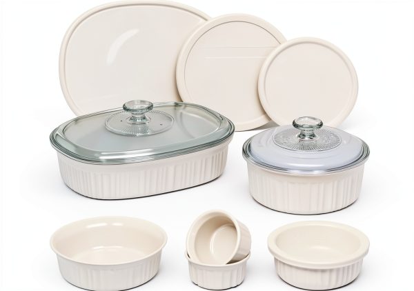 CorningWare Ceramic Bakeware Oven Safe Dishwasher White-0