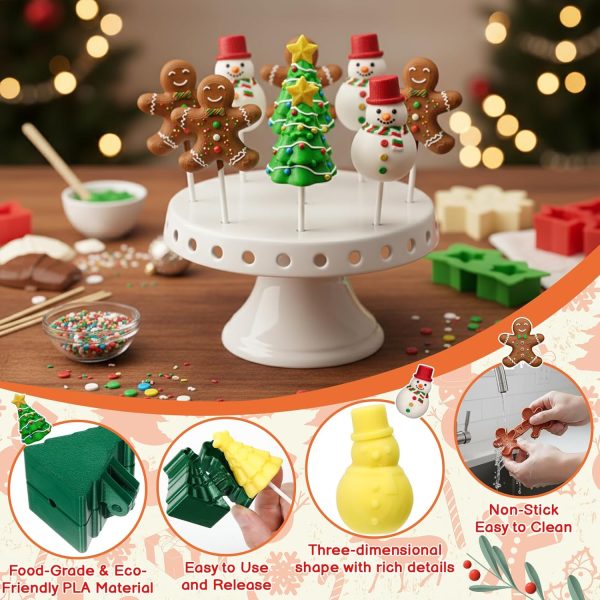Yiyiring Christmas Cake Pop Mold Food Grade PLA 3D Shapes-4