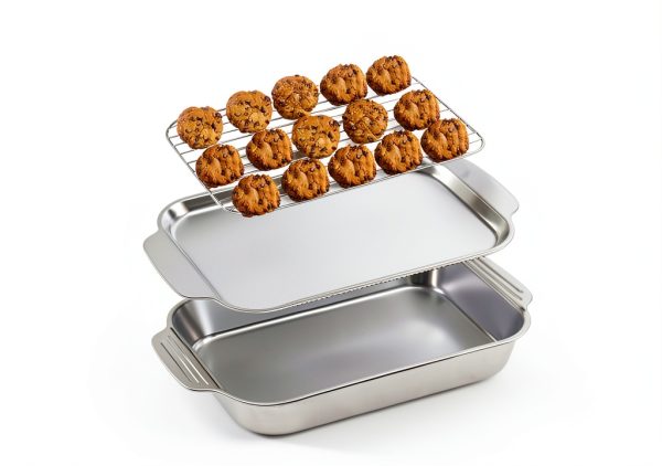 Cook Time Stainless Steel Baking Pan Set with Cooling Rack-5