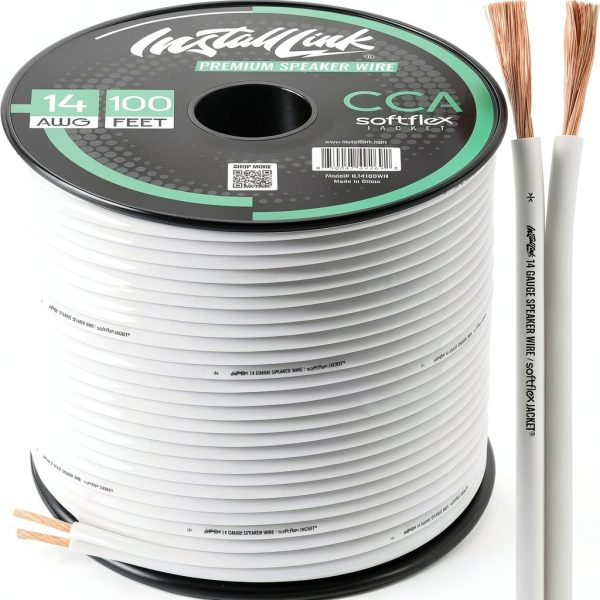 Speaker Wire Install Link 14ga CCA White-0