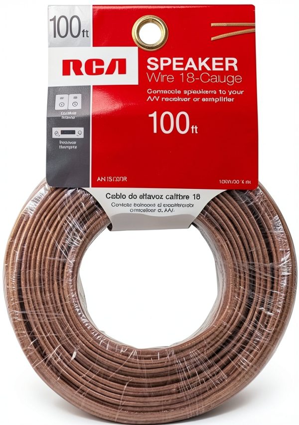 Speaker Wire RCA 18 Gauge 100ft Tangle Free-0