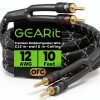 GearIT 12AWG Speaker Wire Banana Plug Cable Black-0