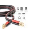 Speaker Wire Banana Plug 14AWG GEARit 2-Pack Black 6.6 ft-2
