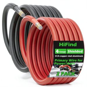 HiFind Speaker Cable 4AWG Copper-Clad Aluminum Black Red 10‑30FT-0