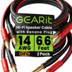 Speaker Wire Banana Plug 14AWG GEARit 2-Pack Black 6.6 ft-0