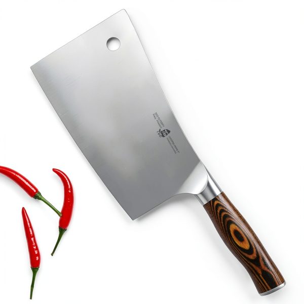TUO Meat Cleaver 7 inch Heavy Duty Bone Chopper with Pakkawood Handle-7
