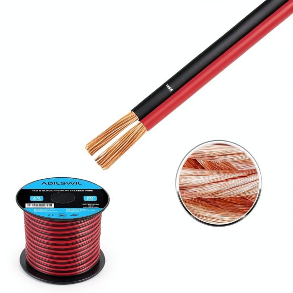 16AWG 50FT Speaker Wire Red Black CCA Cable by ADILSWIL-2