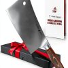 TUO Meat Cleaver 7 inch Heavy Duty Bone Chopper with Pakkawood Handle-0