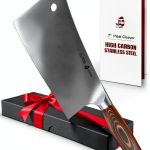 TUO Meat Cleaver 7 inch Heavy Duty Bone Chopper with Pakkawood Handle-0