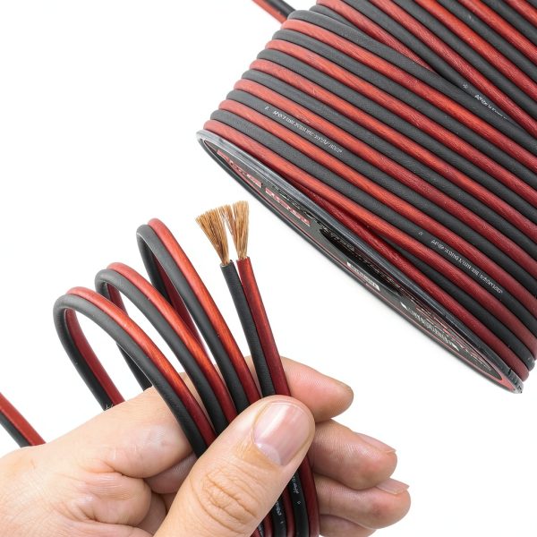 Install Link 14 Gauge Speaker Wire 100ft Frosted Red/Black CCA-7