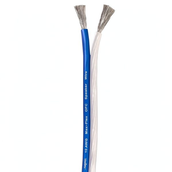 Skar Audio 10 Gauge Copper Speaker Wire 30ft Blue White-4