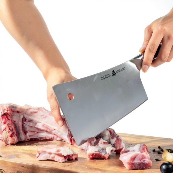 TUO Meat Cleaver 7 inch Heavy Duty Bone Chopper with Pakkawood Handle-3